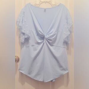 Elegant Light Blue Women's Top